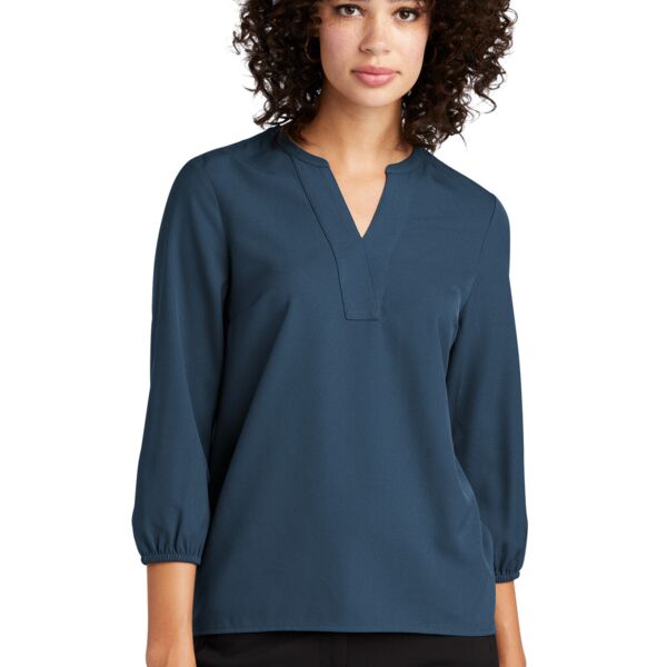 Mercer+Mettle Women's Stretch Crepe 3/4 Sleeve Blouse MM2011 Women's Stretch Crepe 3/4 Sleeve Blouse Thumbnail