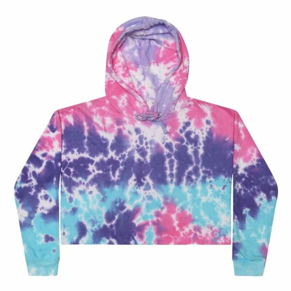 Colortone Women's Tie-Dyed Crop Hooded Sweatshirt 8333 Women's Tie-Dyed Crop Hooded Sweatshirt Thumbnail