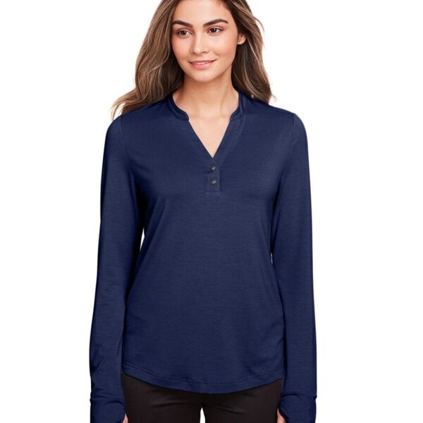 North End Women's JAQ Stretch Performance V-Neck Snap Pullover NE400W Women's JAQ Stretch Performance V-Neck Snap Pullover Thumbnail