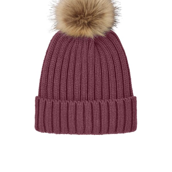 Port Authority Faux Fur Pom Beanie C990 Faux Fur Pom Beanie Thumbnail