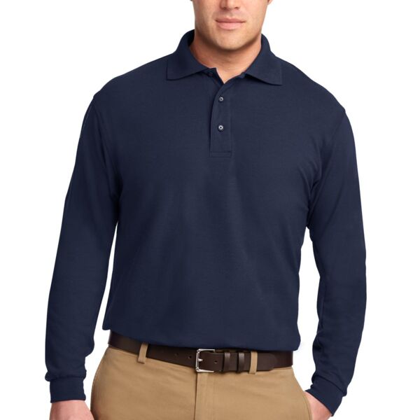 Port Authority Tall Silk Touch Long Sleeve Polo TLK500LS Tall Silk Touch Long Sleeve Polo Thumbnail
