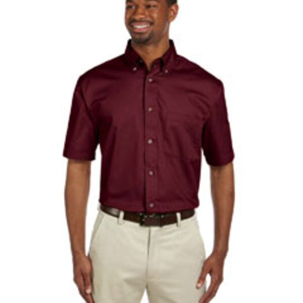 Harriton Men's Easy Blend™ Short-Sleeve Twill Shirt with Stain-Release M500S Men's Easy Blend™ Short-Sleeve Twill Shirt with Stain-Release Thumbnail