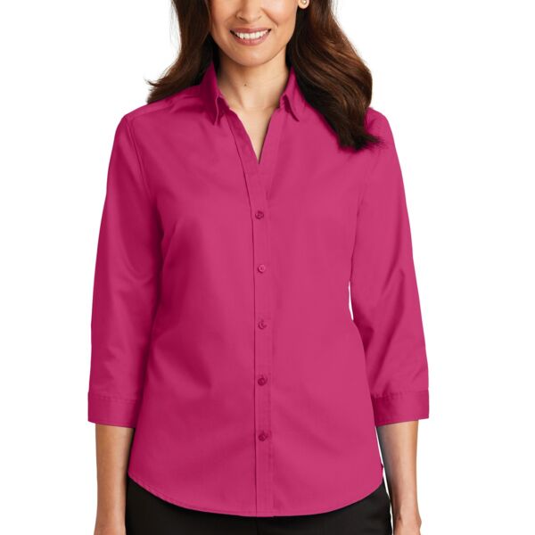 Port Authority Women's 3/4 Sleeve SuperPro Twill Shirt L665 Women's 3/4 Sleeve SuperPro Twill Shirt Thumbnail