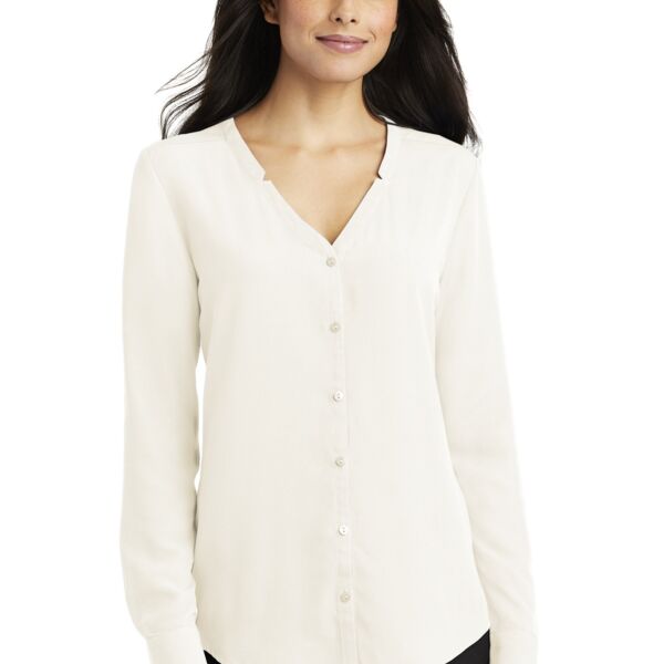 Port Authority Women's Long Sleeve Button Front Blouse LW700 Women's Long Sleeve Button Front Blouse Thumbnail
