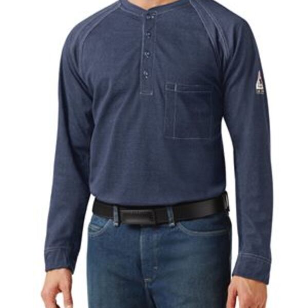 Bulwark Men's Tall Long Sleeve Henley QT20T Men's Tall Long Sleeve Henley Thumbnail