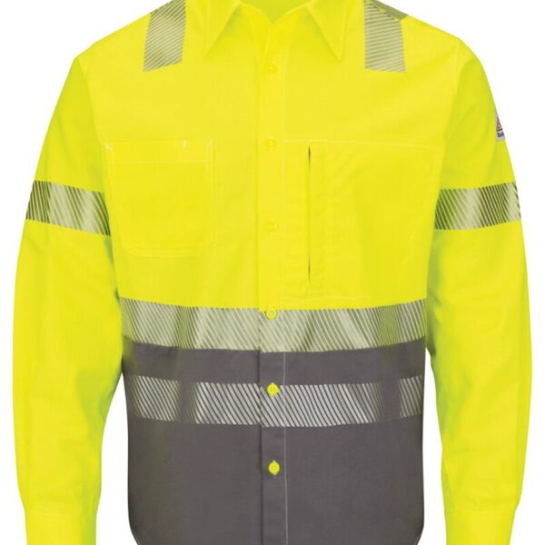 Bulwark Men's Tall Hi-Visibility Color Block Uniform Shirt - EXCEL FR® ComforTouch® - 7 oz. SLB4HT Men's Tall Hi-Visibility Color Block Uniform Shirt - EXCEL FR® ComforTouch® - 7 oz. Thumbnail