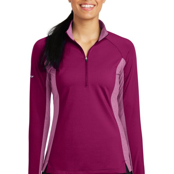 Sport Tek Ladies Sport Wick ® Stretch Contrast 1/2 Zip Pullover LST854 Ladies Sport Wick ® Stretch Contrast 1/2 Zip Pullover Thumbnail