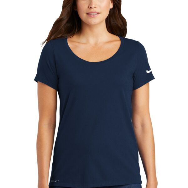 Nike Ladies Dri FIT Cotton/Poly Scoop Neck Tee NKBQ5234 Ladies Dri FIT Cotton/Poly Scoop Neck Tee Thumbnail