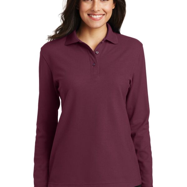 Port Authority Ladies Silk Touch™ Long Sleeve Polo L500LS Ladies Silk Touch™ Long Sleeve Polo Thumbnail