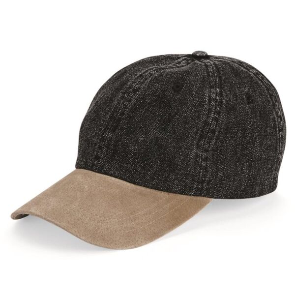 Mega Cap Washed Denim With Suede Bill Cap 7611 Washed Denim With Suede Bill Cap Thumbnail
